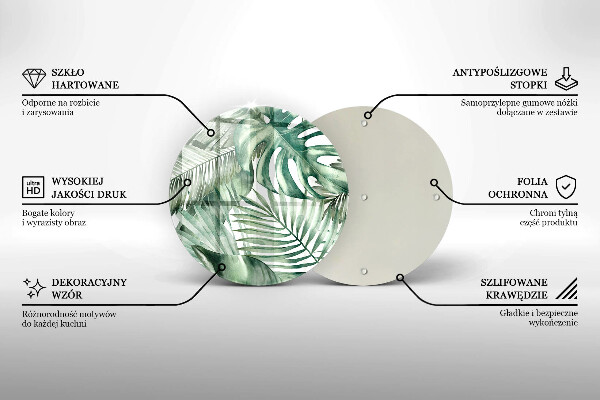 De vidrio templado Hojas pintadas