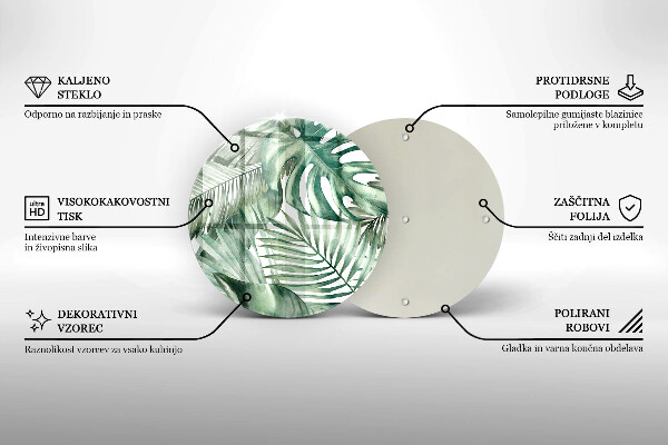 De vidrio templado Hojas pintadas