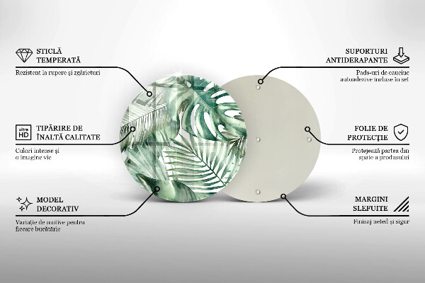 De vidrio templado Hojas pintadas