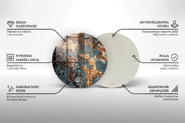 De vidrio templado Roca decorativa con oro