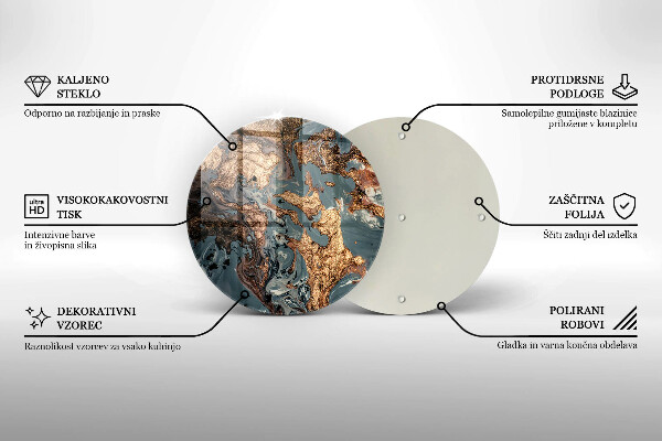 De vidrio templado Roca decorativa con oro