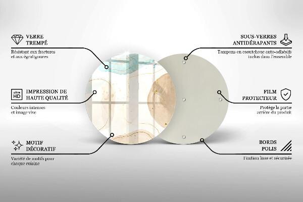 De vidrio templado Manchas boho y oro