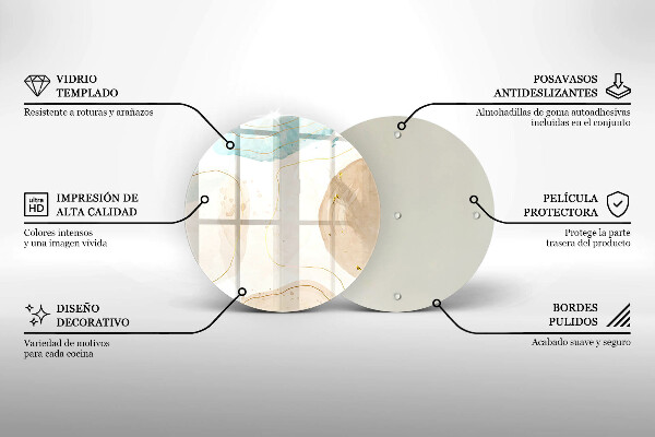 De vidrio templado Manchas boho y oro