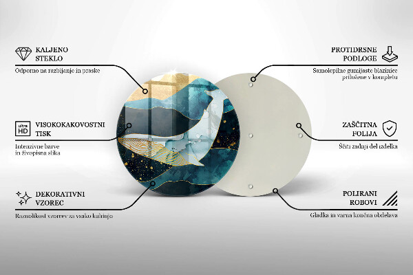 De vidrio templado Abstracción de ballenas