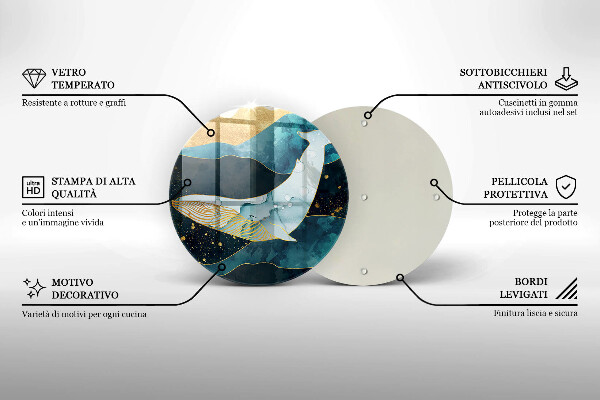 De vidrio templado Abstracción de ballenas