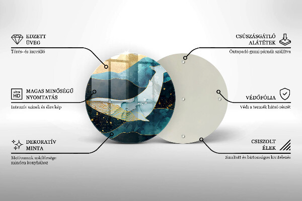 De vidrio templado Abstracción de ballenas