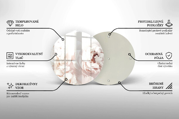 De vidrio templado Peonías pastel