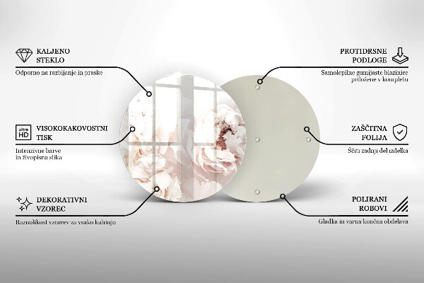 De vidrio templado Peonías pastel