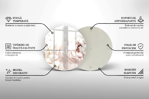 De vidrio templado Peonías pastel