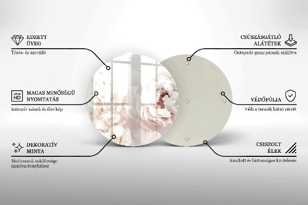 De vidrio templado Peonías pastel