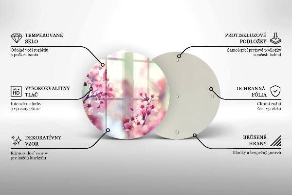 De vidrio templado Flores rosadas de primavera