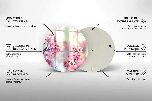 De vidrio templado Flores rosadas de primavera