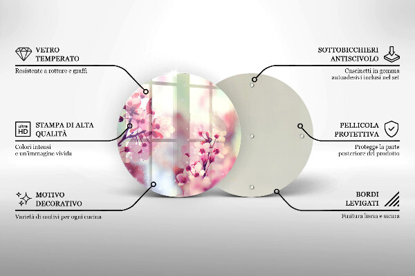 De vidrio templado Flores rosadas de primavera