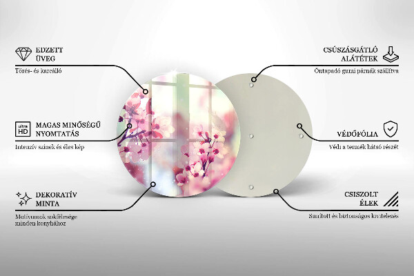 De vidrio templado Flores rosadas de primavera