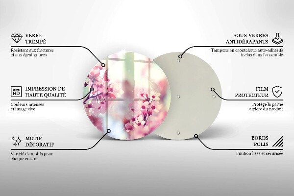 De vidrio templado Flores rosadas de primavera