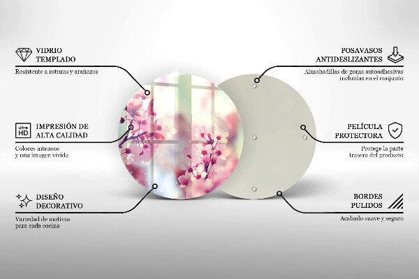 De vidrio templado Flores rosadas de primavera
