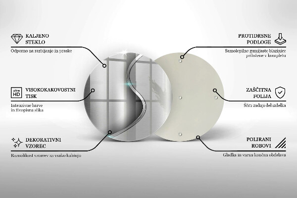 De vidrio templado Metal plateado abstracto