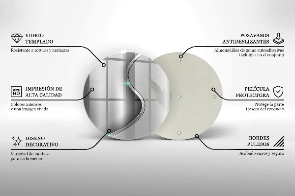 De vidrio templado Metal plateado abstracto