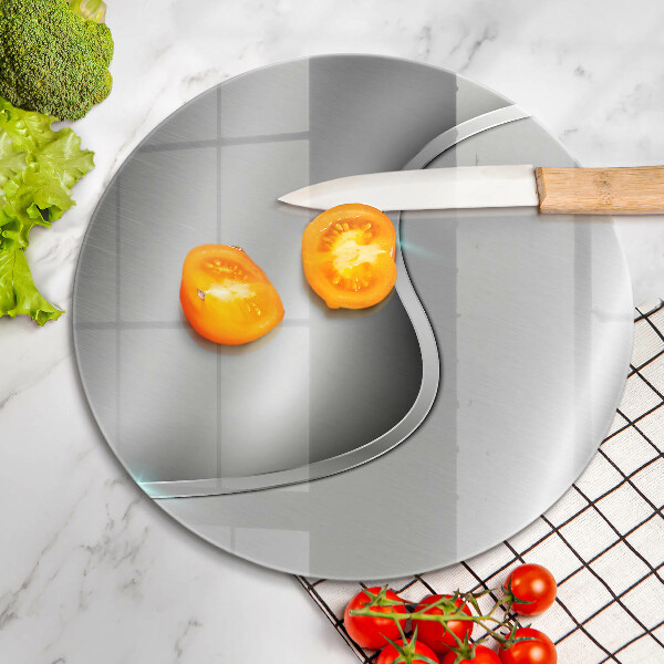 De vidrio templado Metal plateado abstracto