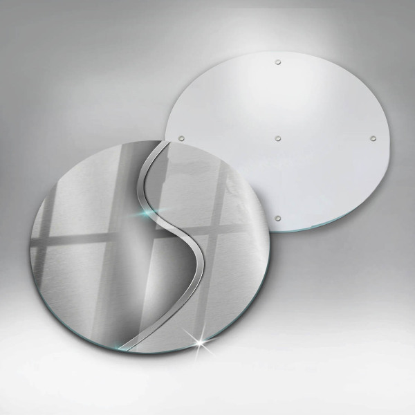 De vidrio templado Metal plateado abstracto