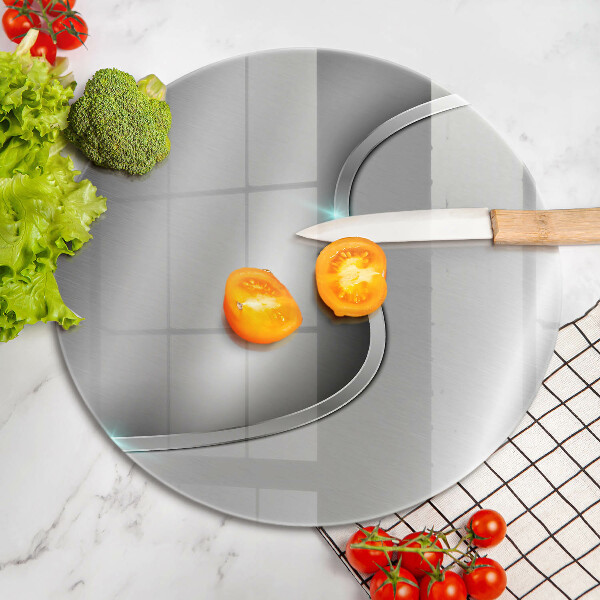 De vidrio templado Metal plateado abstracto