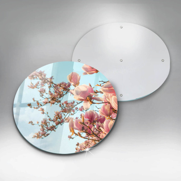 De vidrio templado Árbol de flores rosadas