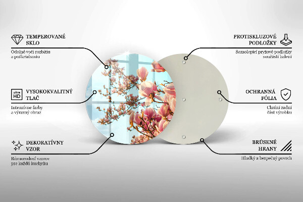 De vidrio templado Árbol de flores rosadas