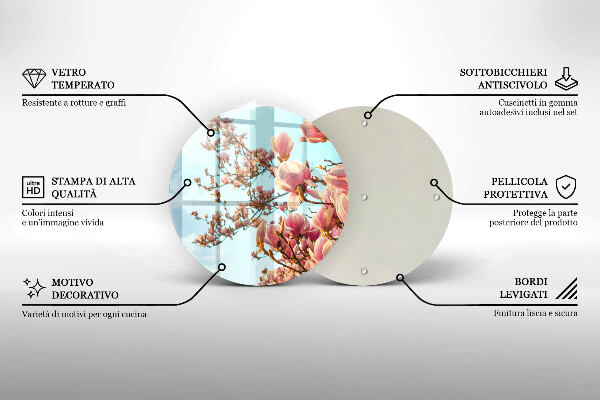 De vidrio templado Árbol de flores rosadas