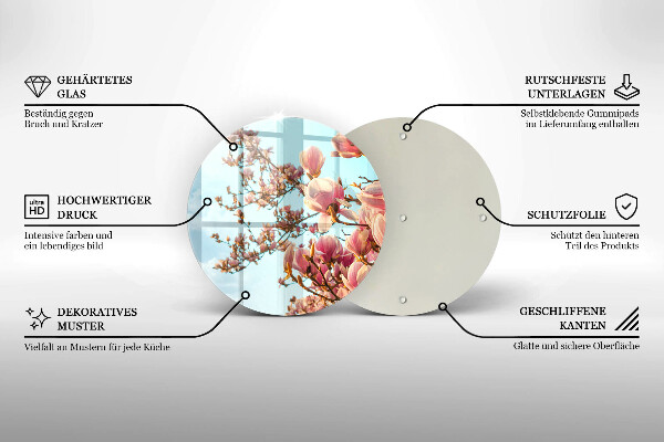 De vidrio templado Árbol de flores rosadas