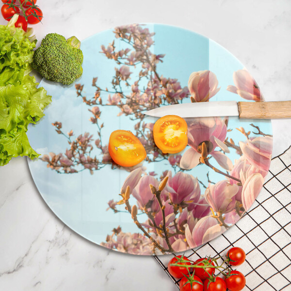 De vidrio templado Árbol de flores rosadas