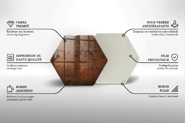 Tabla de cortar de vidrio Tablero de madera oscura