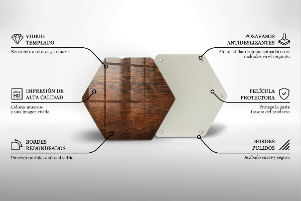 Tabla de cortar de vidrio Tablero de madera oscura