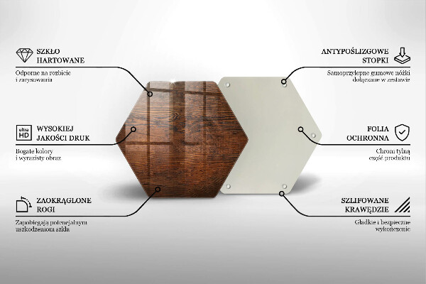 Tabla de cortar de vidrio Tablero de madera oscura