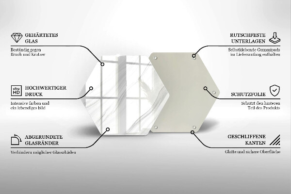 Tabla de cortar de vidrio Mármol delicado