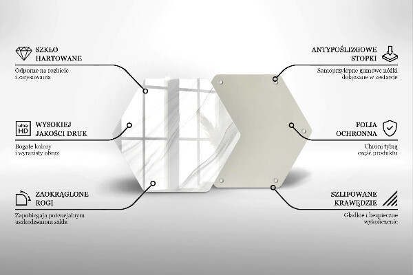Tabla de cortar de vidrio Mármol delicado