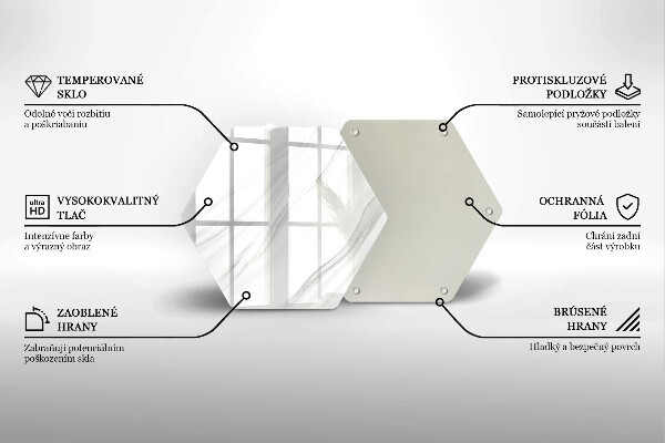 Tabla de cortar de vidrio Mármol delicado