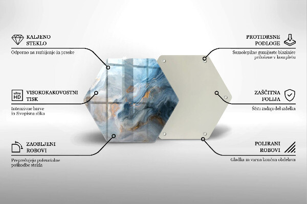 Tabla de cortar de vidrio Textura de mármol