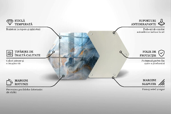 Tabla de cortar de vidrio Textura de mármol