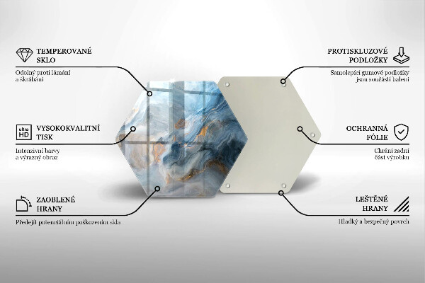 Tabla de cortar de vidrio Textura de mármol