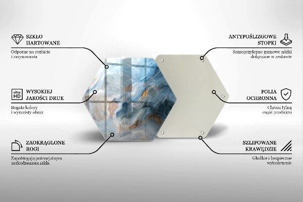 Tabla de cortar de vidrio Textura de mármol