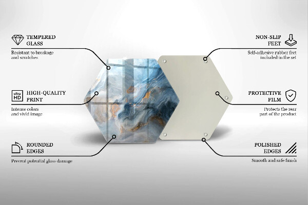 Tabla de cortar de vidrio Textura de mármol
