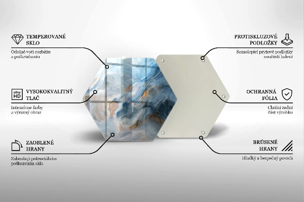 Tabla de cortar de vidrio Textura de mármol