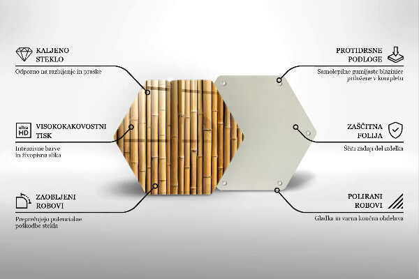 Tabla de cortar de vidrio Naturaleza boho bambú