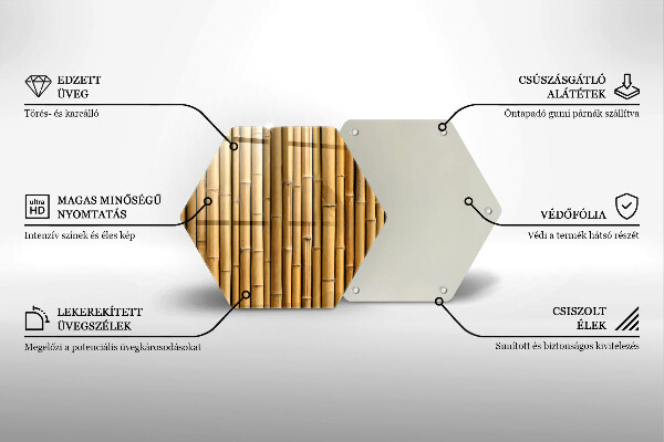 Tabla de cortar de vidrio Naturaleza boho bambú