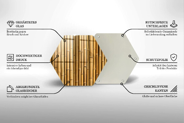 Tabla de cortar de vidrio Naturaleza boho bambú