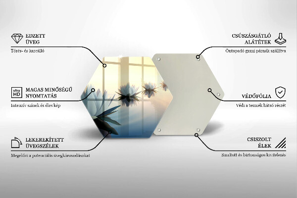 Tabla de cortar de vidrio Flores de lirio en el agua
