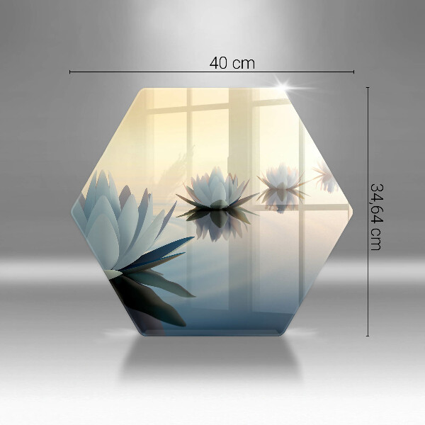 Tabla de cortar de vidrio Flores de lirio en el agua