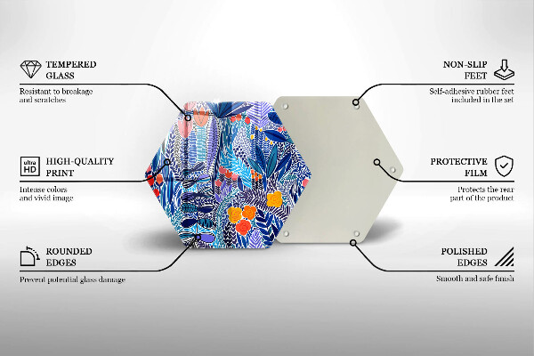 Tabla de cortar de vidrio Prado pintado