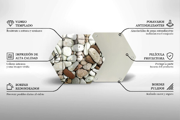 Tabla de cortar de vidrio Fondo de piedras pequeñas
