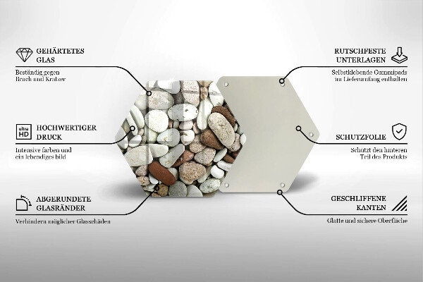 Tabla de cortar de vidrio Fondo de piedras pequeñas